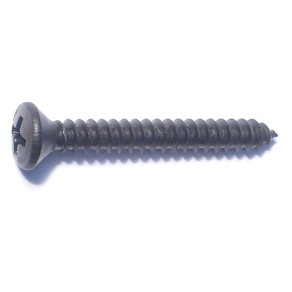 Midwest Fastener Sheet Metal Screw, #10 x 1-1/2 in, Black Steel Oval Head Phillips Drive, 10 PK 79493